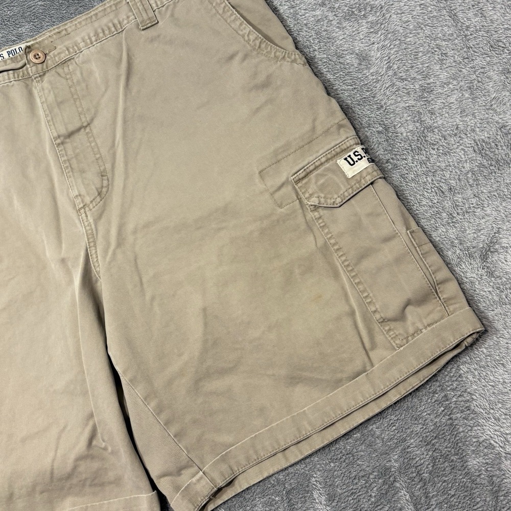 U.S. Polo Assn Cargo Shorts Mens 42 Khaki Utility Military Casual Cotton‎ - Picture 2 of 14